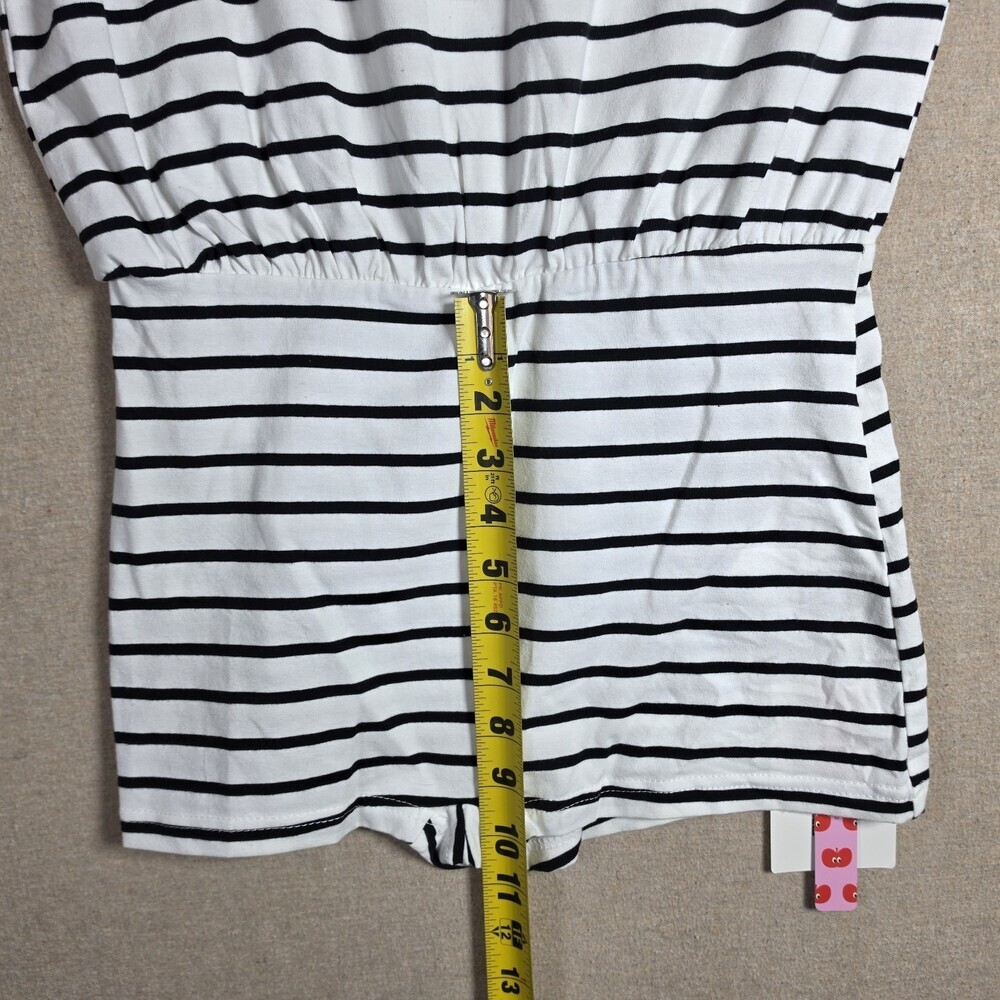 Cider Romper Women Size Small Black White Stripes Short Sleeve Shorts NWT - Picture 10 of 14